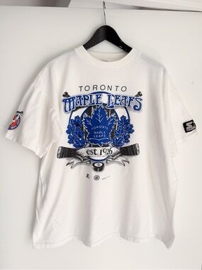Vtg 90s Starter Toronto Maple Leafs Tee Large 1993 Stanley Cup Centennial Boxy
